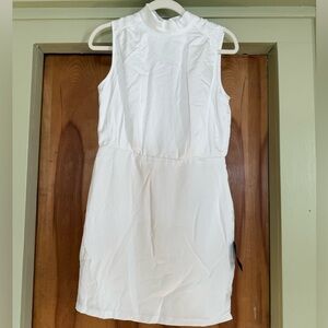 High-neck Chic White Mini Dress (Lulu’s)